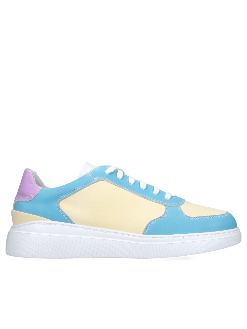 Colorful women's sneakers, original natural leather that changes color outdoors thanks to UV rays
