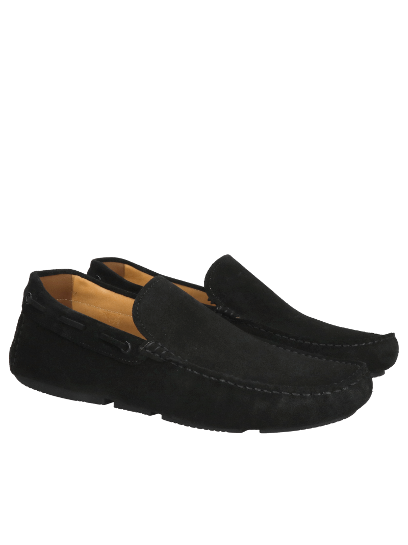 Men's elegant moccasins, comfortable slip-ons made of suede leather