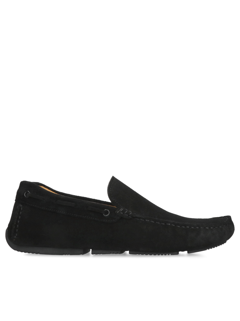 Men's elegant moccasins, comfortable slip-ons made of suede leather