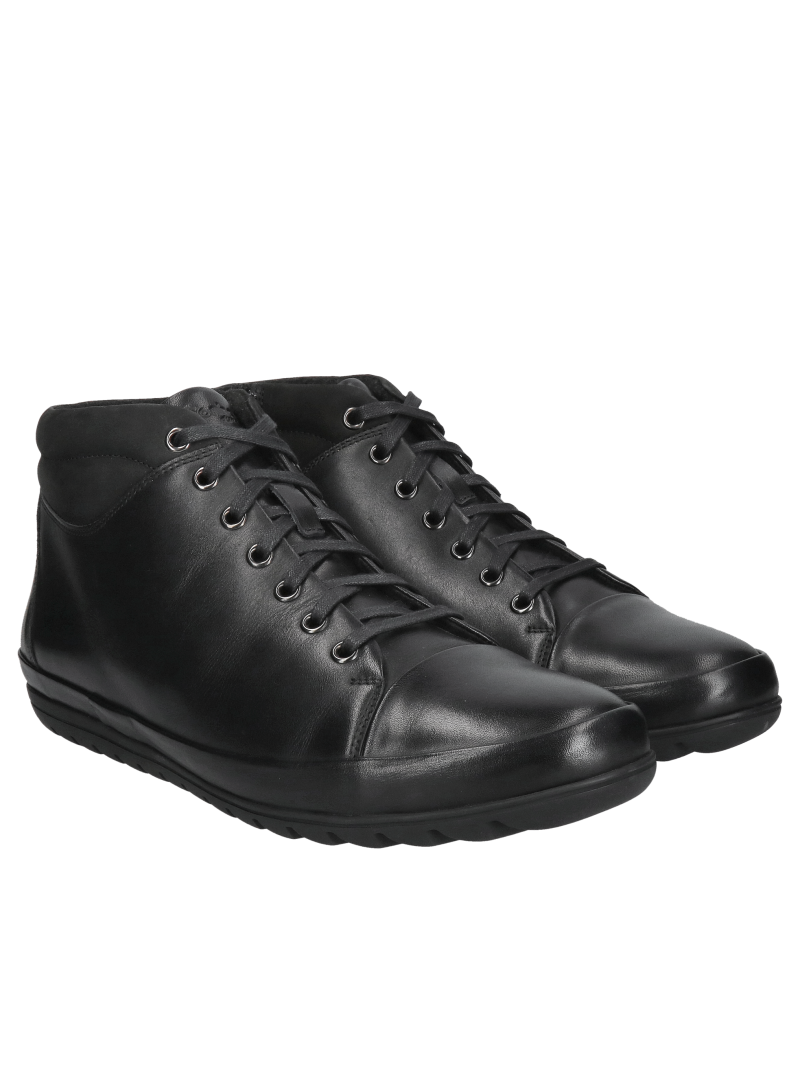 Men's leather boots, men's black winter boots, Conhpol men's winter boots, high cushioning and soft HOVERCRAFT sole