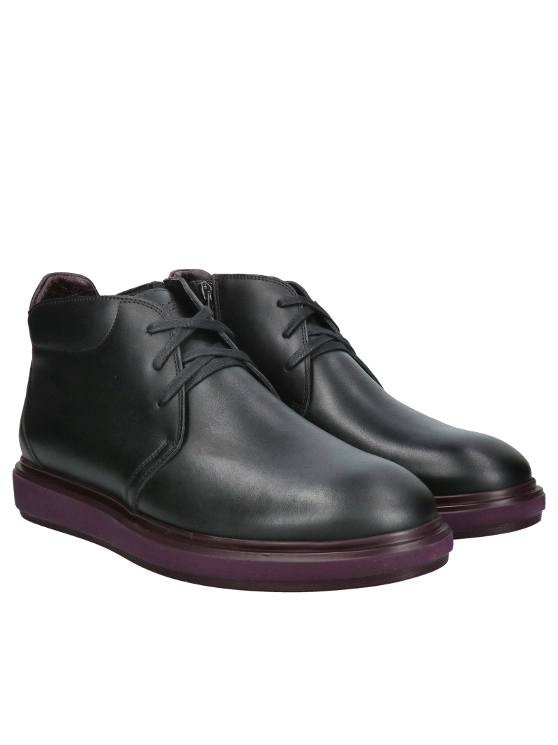 Men's black winter shoes, Conhpol men's lace-up boots, men's lace-up boots, Konopka Shoes