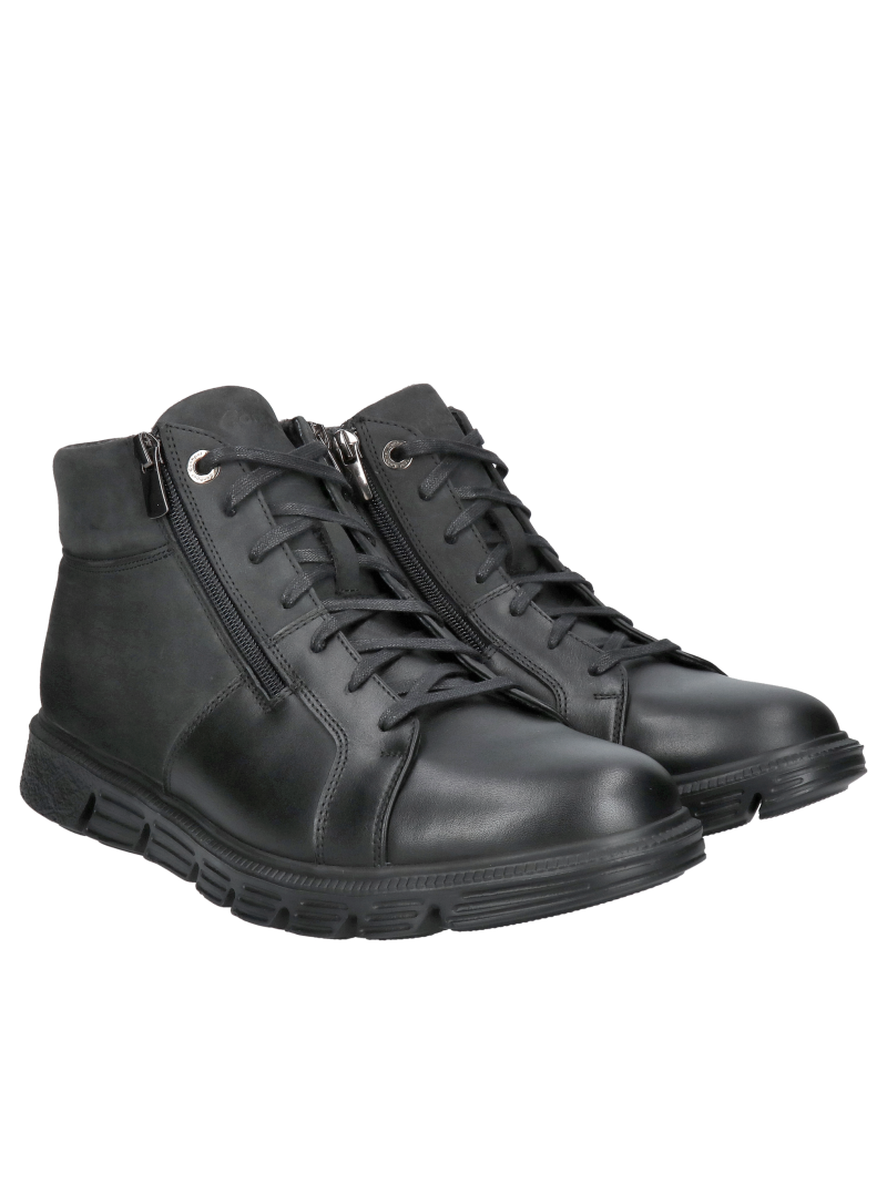 Men's insulated winter sports shoes, men's boots, ankle boots with front zipper