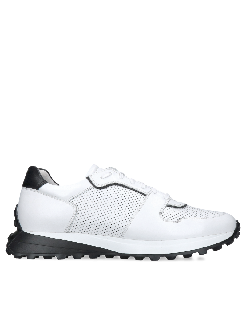 Men's summer leather sneakers – breathable, perforated, with an original sole, Konopka Shoes