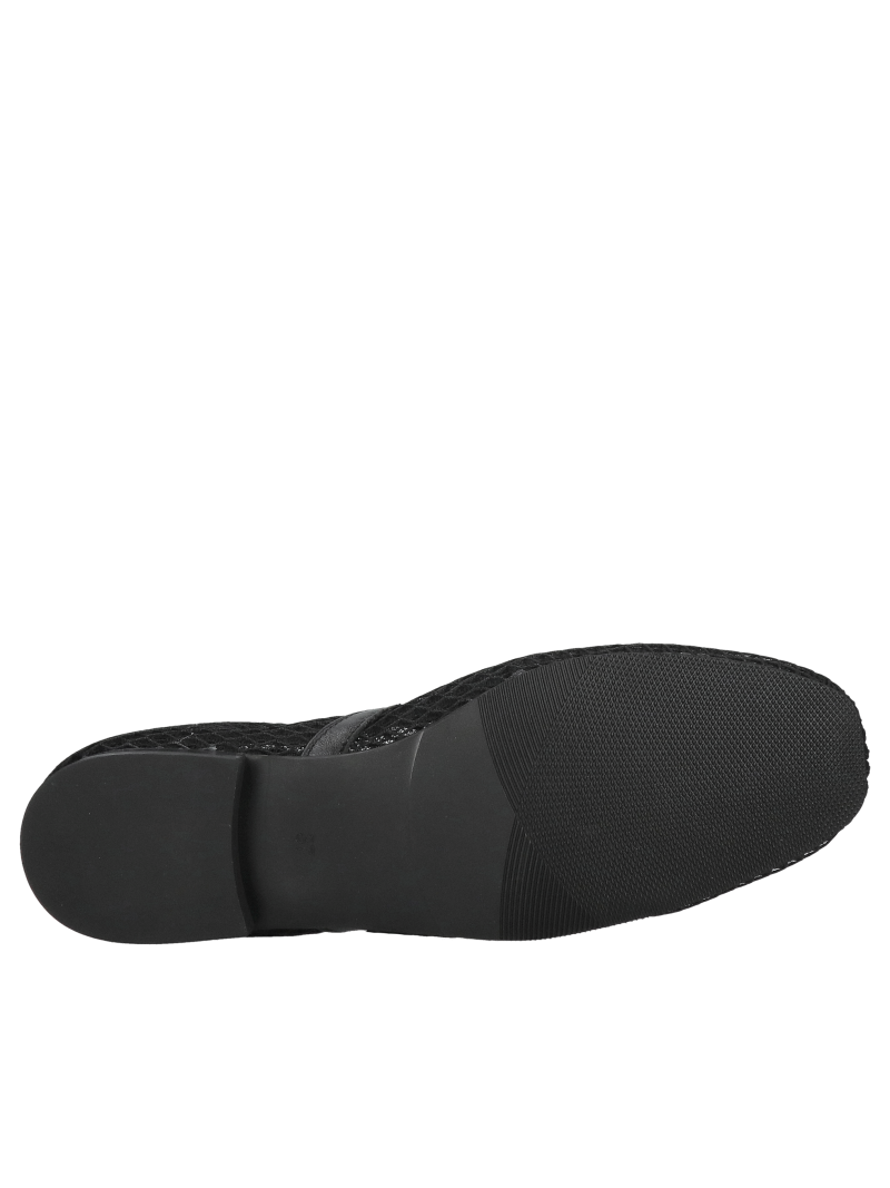 Comfortable black mesh ballerina flats with a strap, Polish manufacturer Tanex, Konopka Shoes