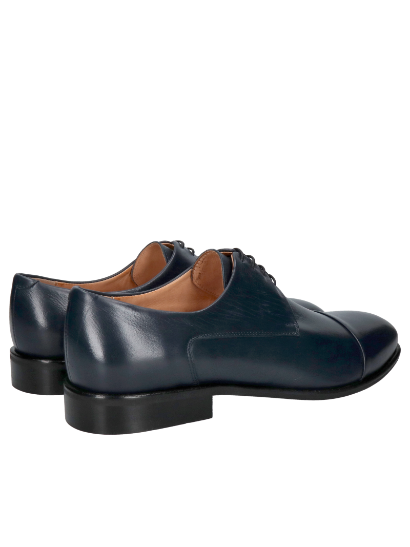 Elegant navy blue men's shoes, men's suit shoes, Polish footwear manufacturer Conhpol