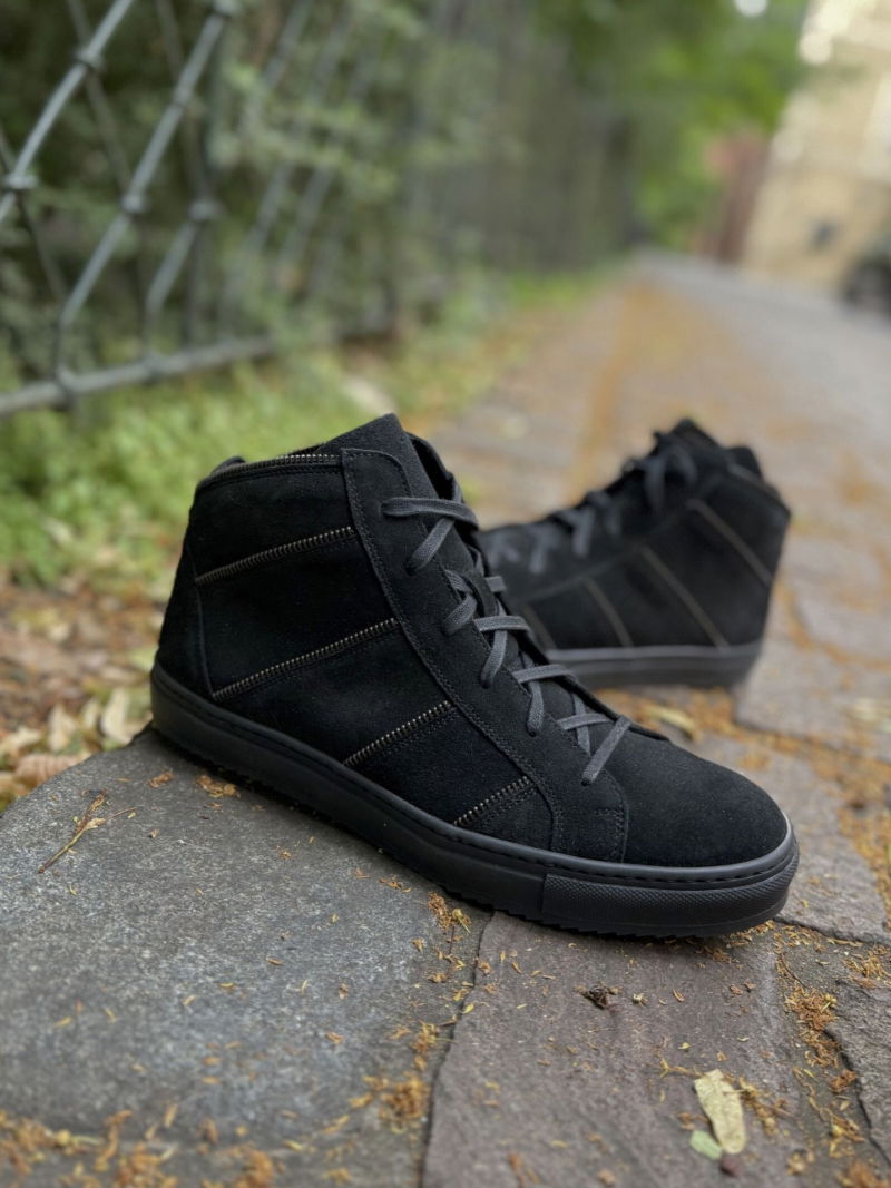 Sneaker boots, men's suede boots, Conhpol men's lace-up boots without zippers