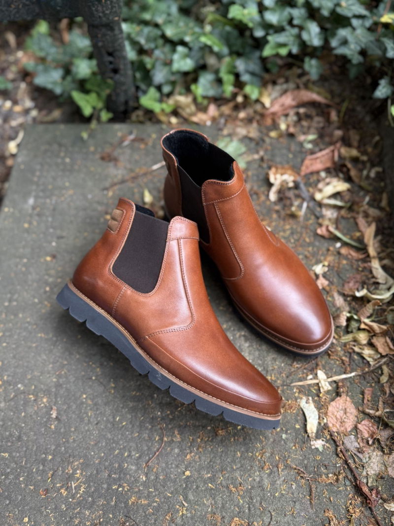 Men's ankle boots, men's winter leather boots with insulation