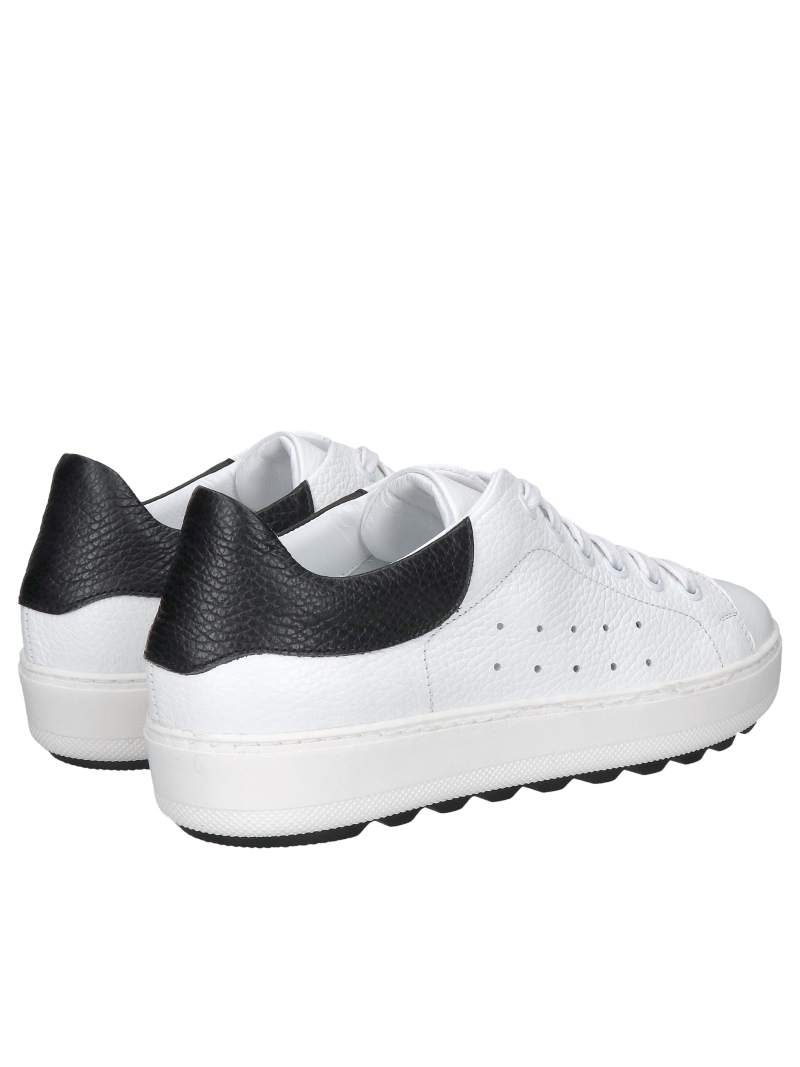 Women's white leather sneakers with a comfortable sole, soft natural leather, removable leather insole