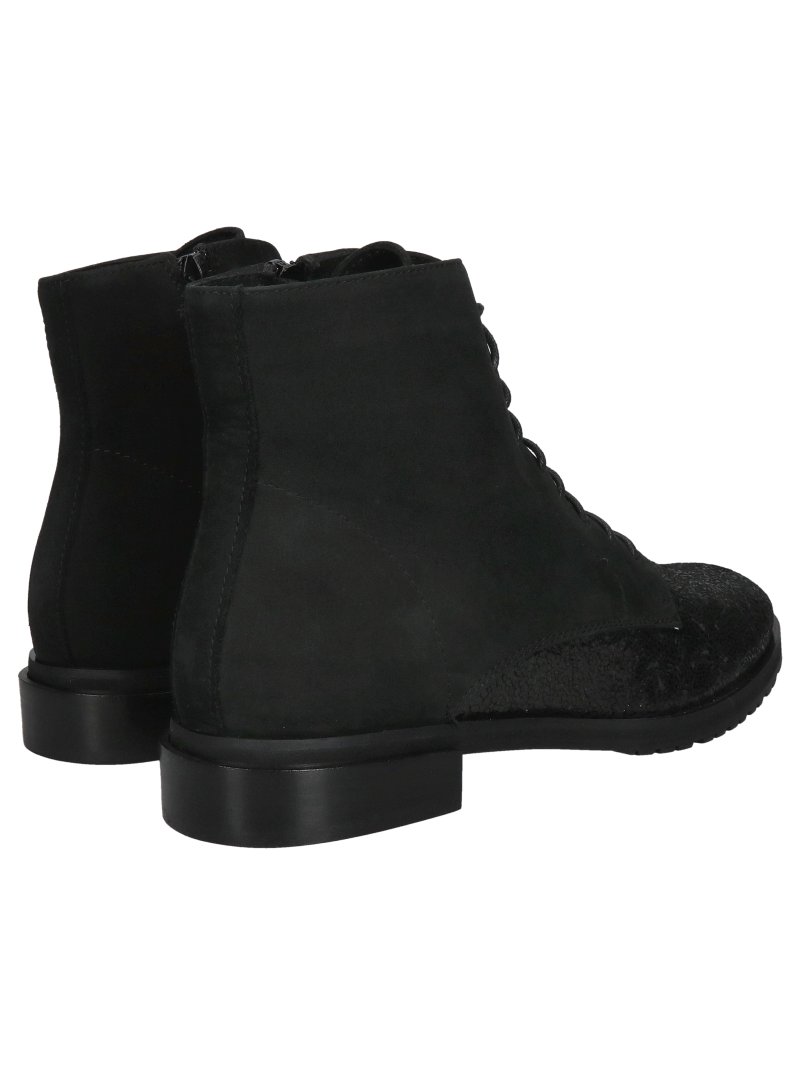 Women's leather lace-up boots, combining two leather textures, elegance and comfort in one