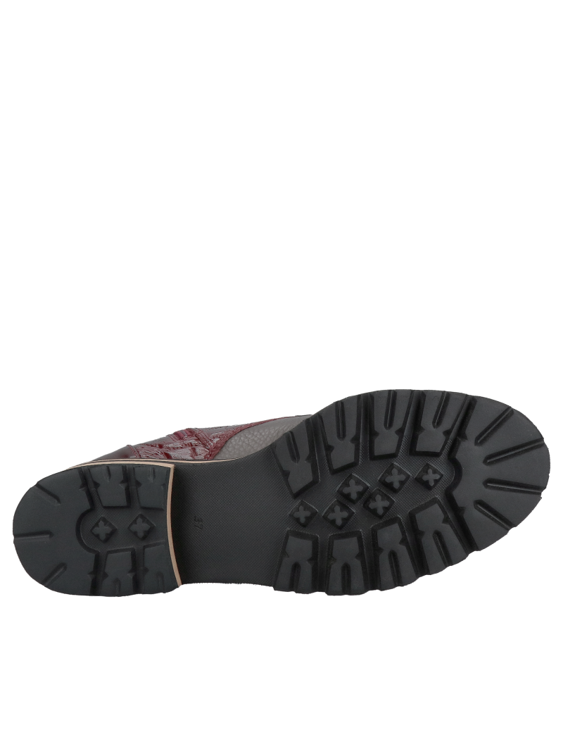 Original burgundy women's leather boots, high quality and unique style, Polish leather footwear manufacturer, Konopka Shoes