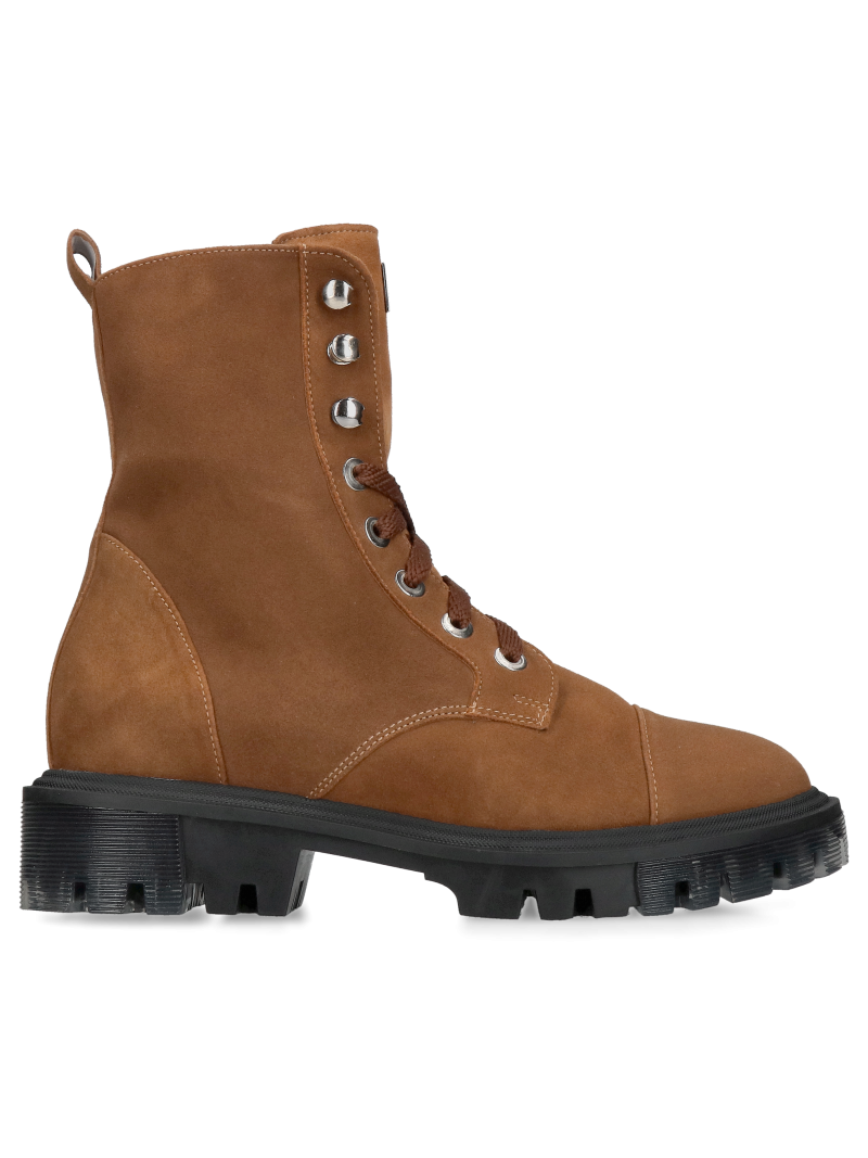 Women's suede boots with thick soles, Polish leather footwear manufacturer, Konopka Shoes