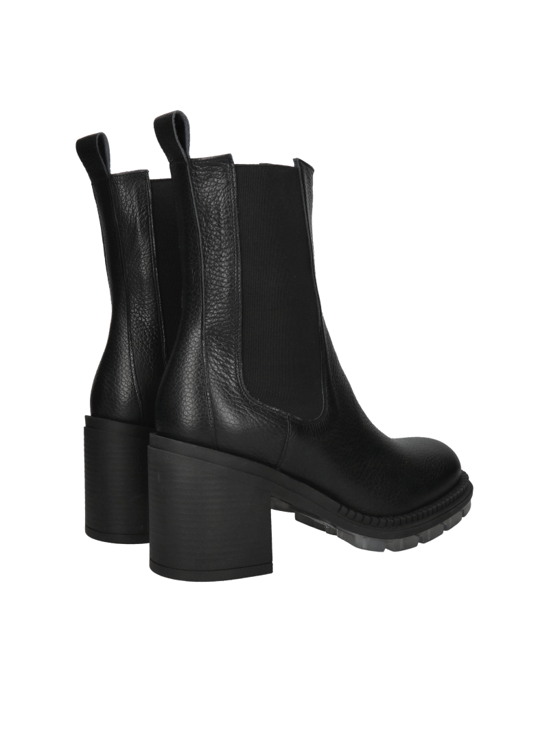 Block heel boots, fashionable boots, women's leather winter boots