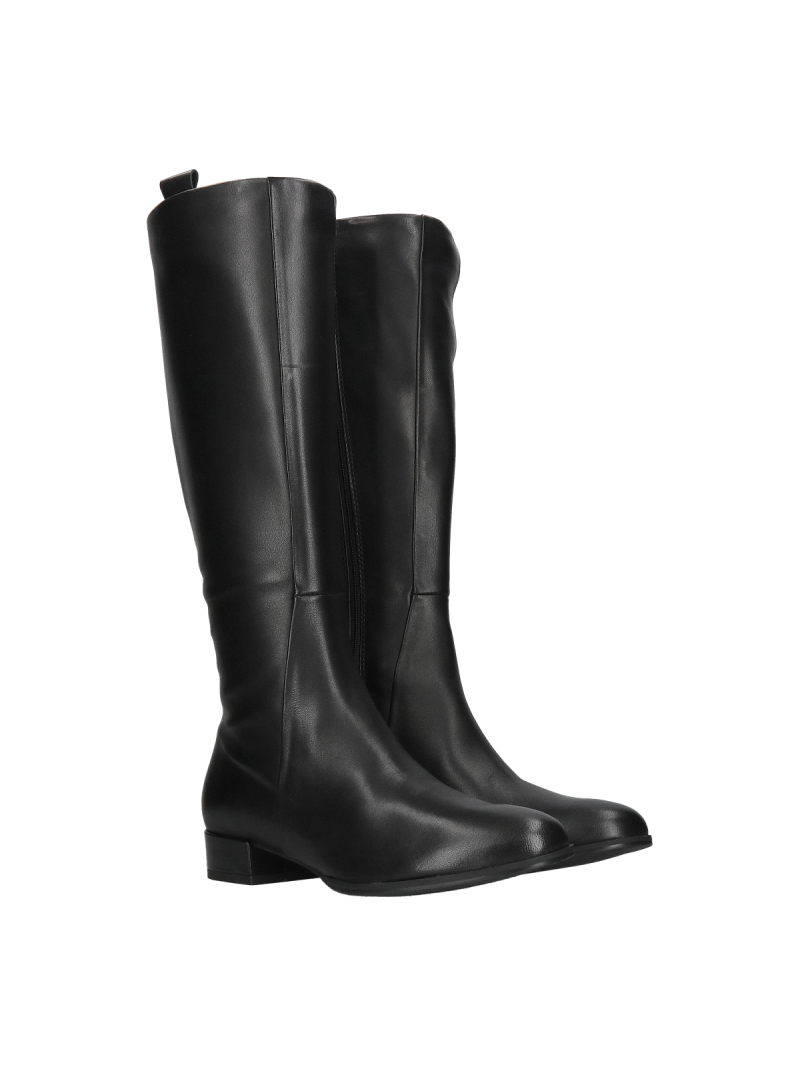 Women's boots, officer boots made of soft natural leather, Polish manufacturer Conhpol