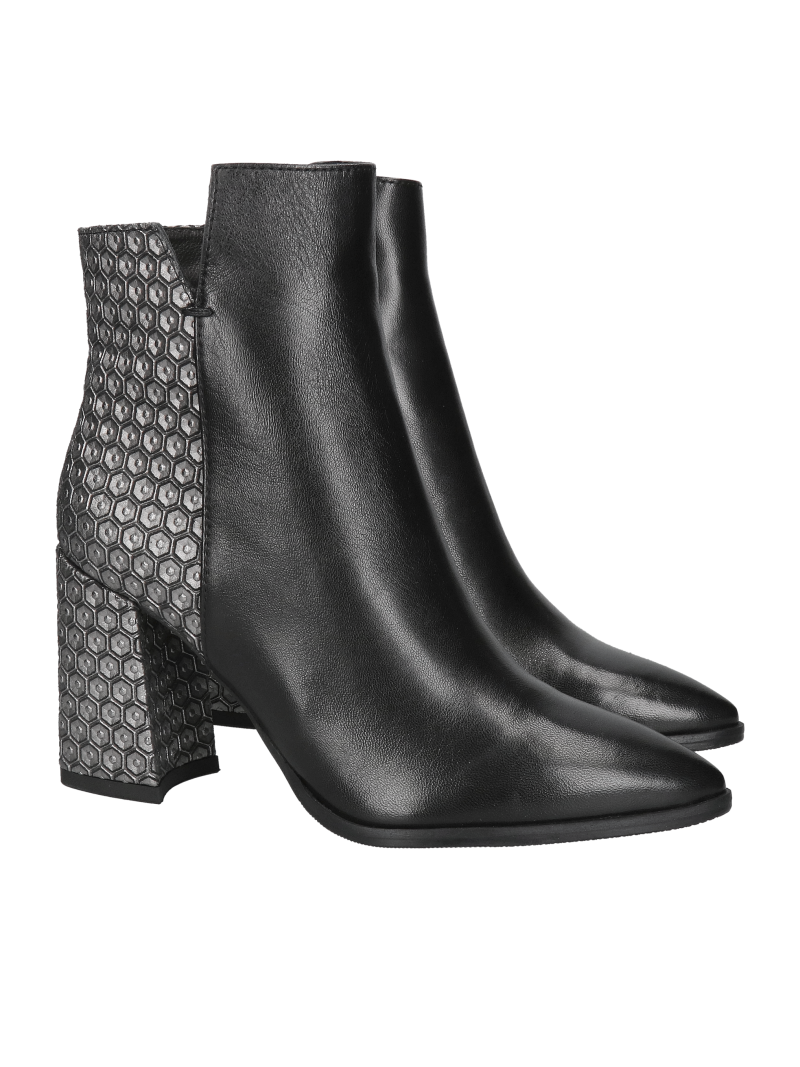 Elegant black ankle boots with a heel