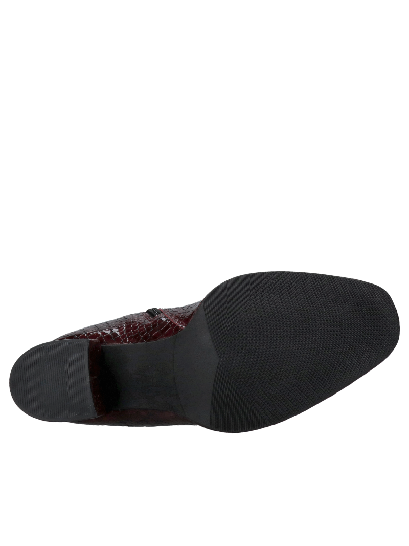 Women's winter boots, burgundy ankle boots made of exceptionally soft leather