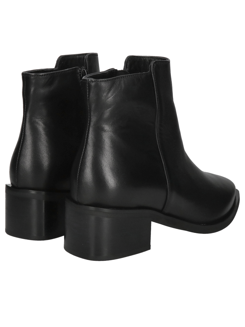 Black ankle boots with heels, insulated women's boots from a Polish manufacturer, Konopka Shoes