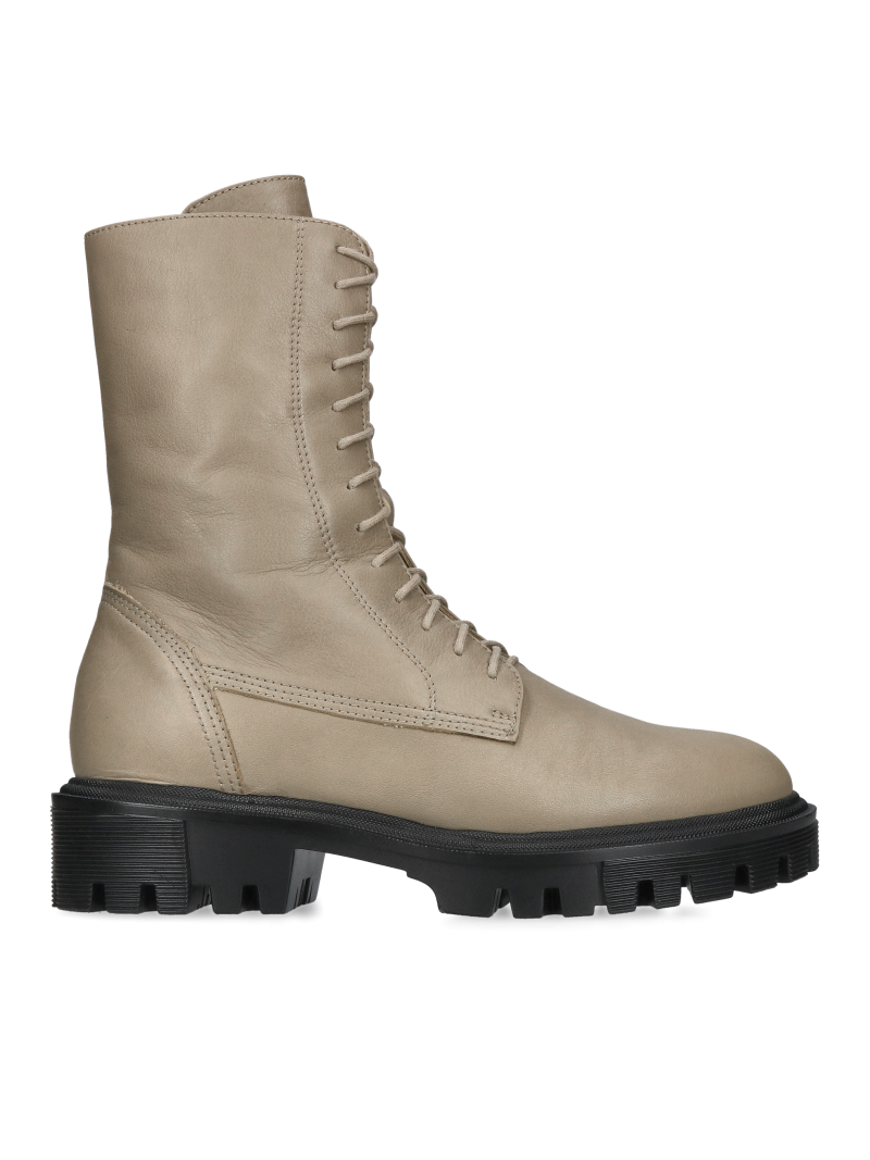 Women's leather ankle boots, uninsulated, with high lacing, Conhpol BIS, Konopka Shoes