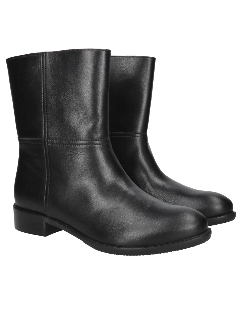 Women's leather ankle boots with wide uppers, Konopka shoes