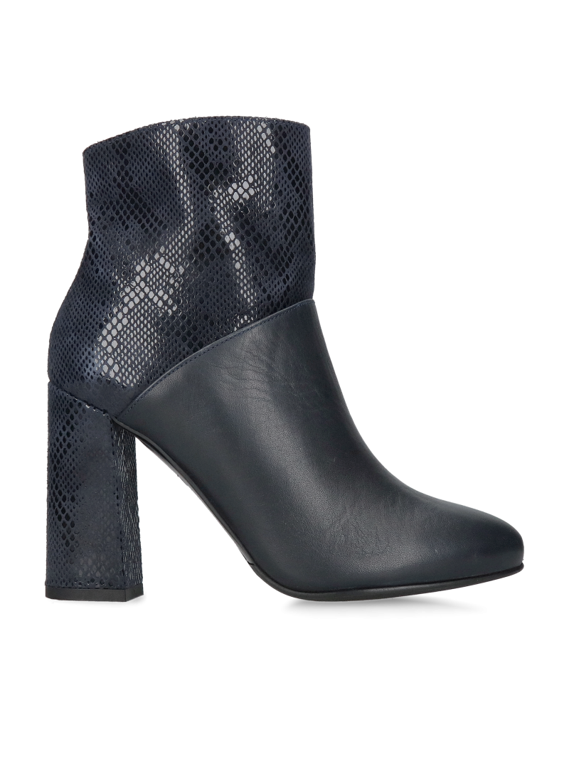 Women's ankle boots with heels – a combination of suede and grain leather, Konopka shoes