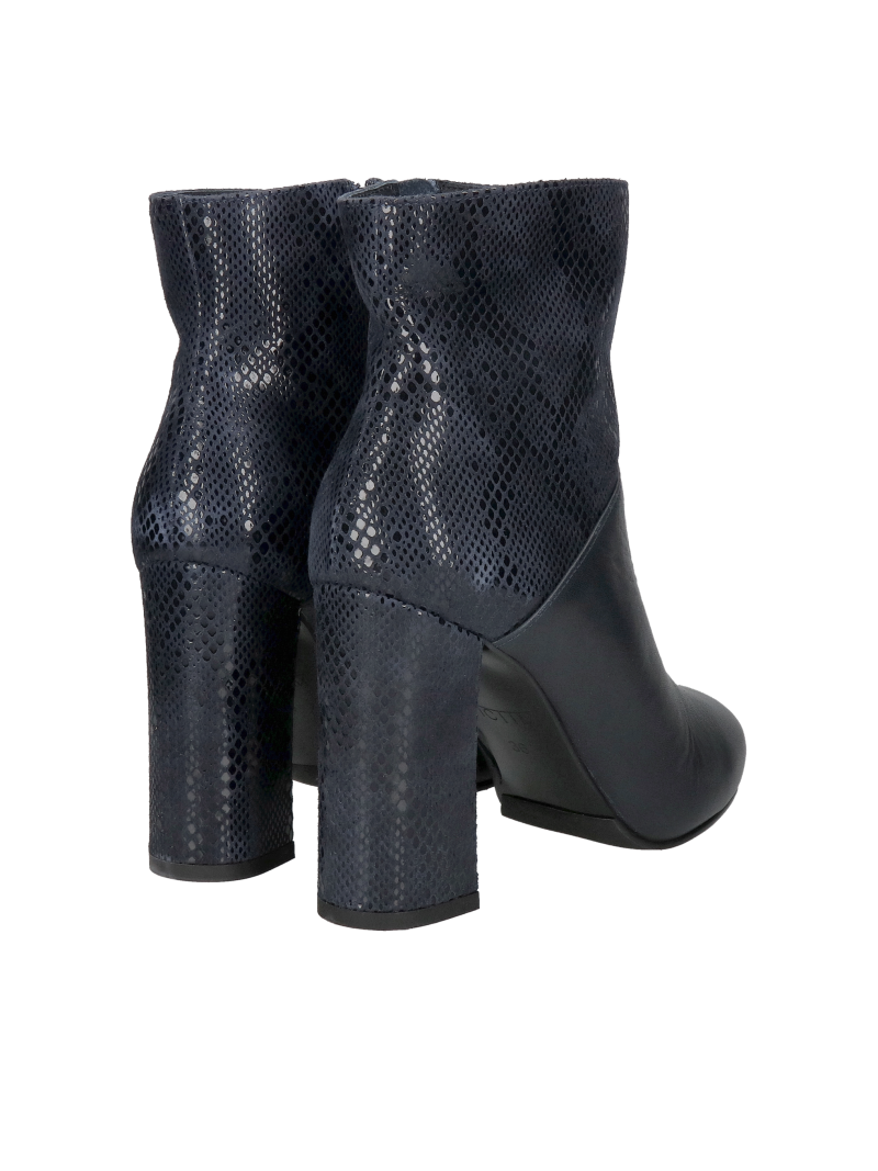 Women's ankle boots with heels – a combination of suede and grain leather, Konopka shoes