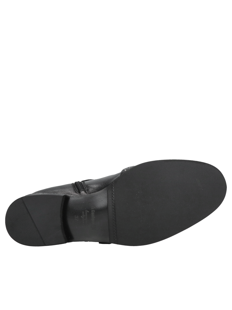 Original and unique women's insulated boots with decorative buckles, leather winter boots from a Polish manufacturer.