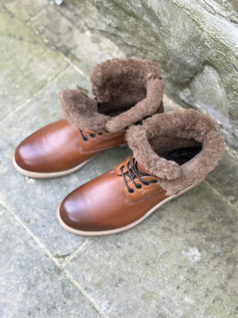 Men's winter boots, Conhpol natural fur boots, men's warm winter boots, men's sneakers