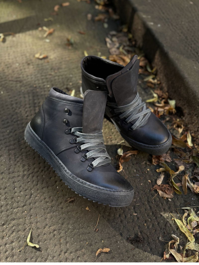 Warm men's winter boots, winter boots without zippers Conhpol