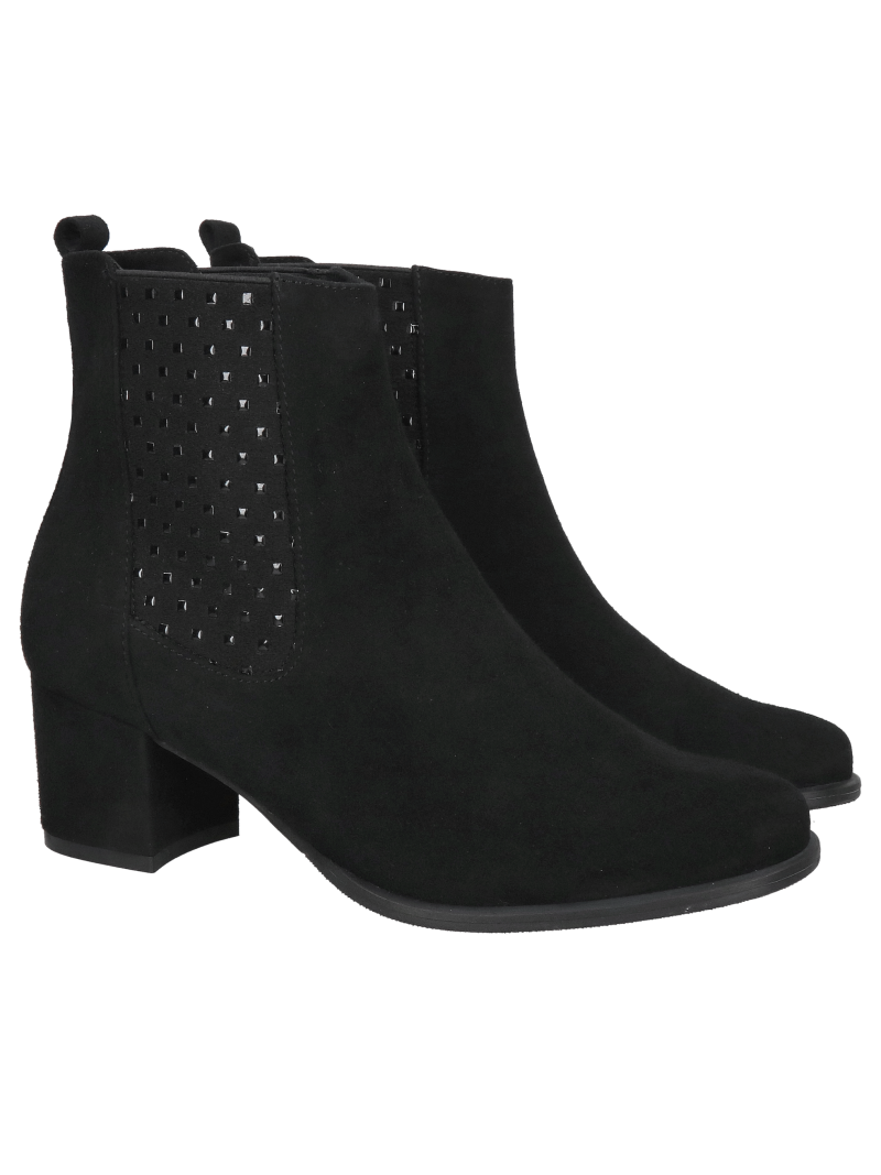 Women's suede shoes, elegance and comfort in one, black ankle boots with a heel