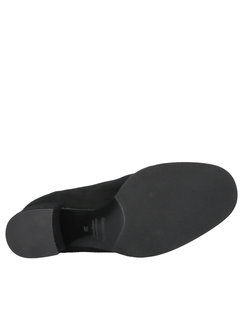 Women's suede shoes, elegance and comfort in one, black ankle boots with a heel