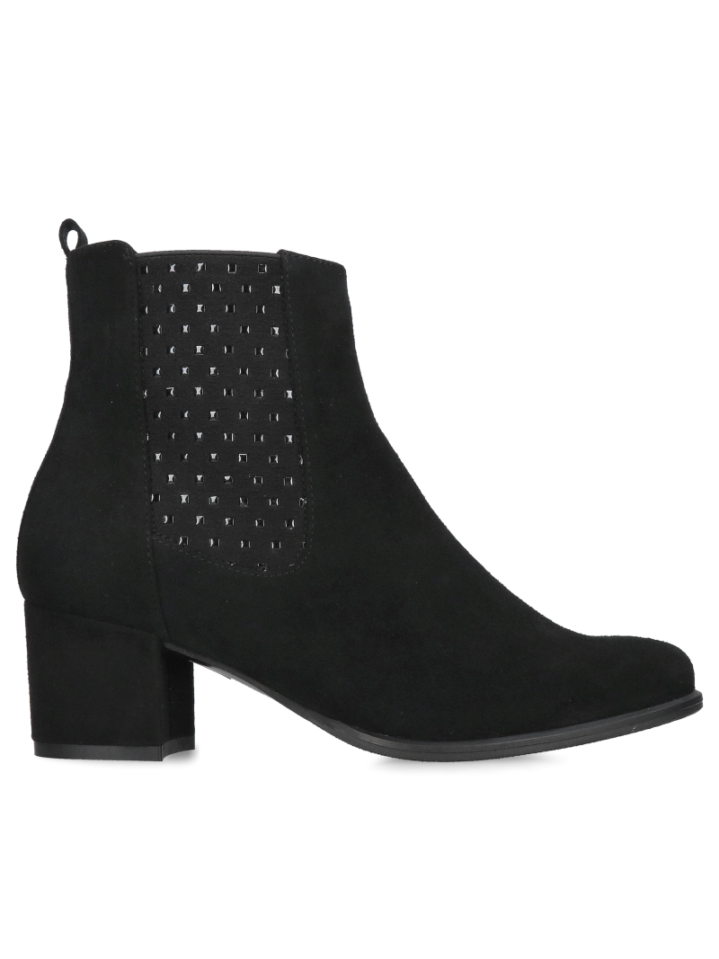 Women's suede shoes, elegance and comfort in one, black ankle boots with a heel