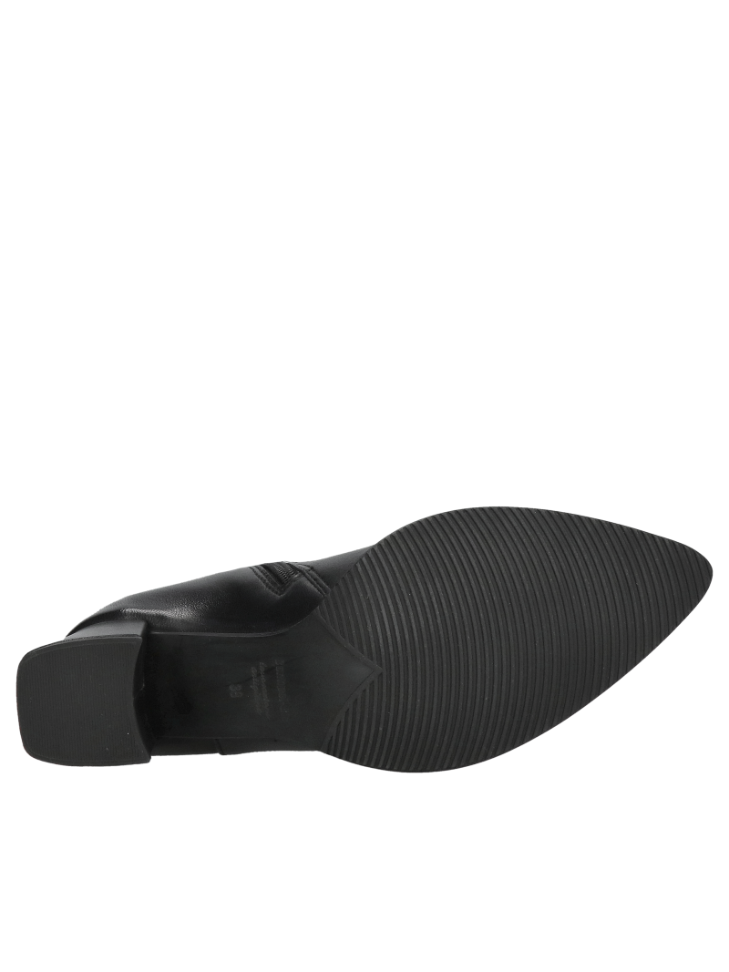 Women's heeled boots, elegant pointed-toe boots made of grain leather, Polish footwear manufacturer