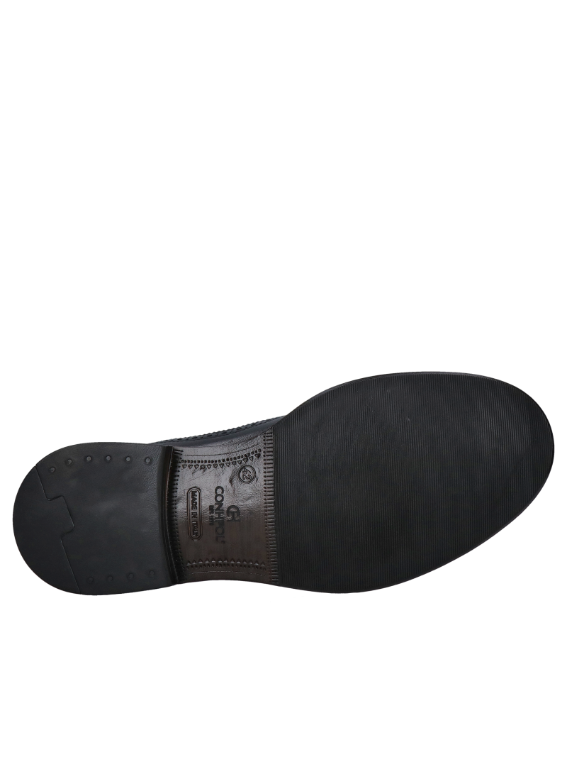 Men's brogues, unique soft Conhpol insoles, men's black full-grain leather and suede shoes