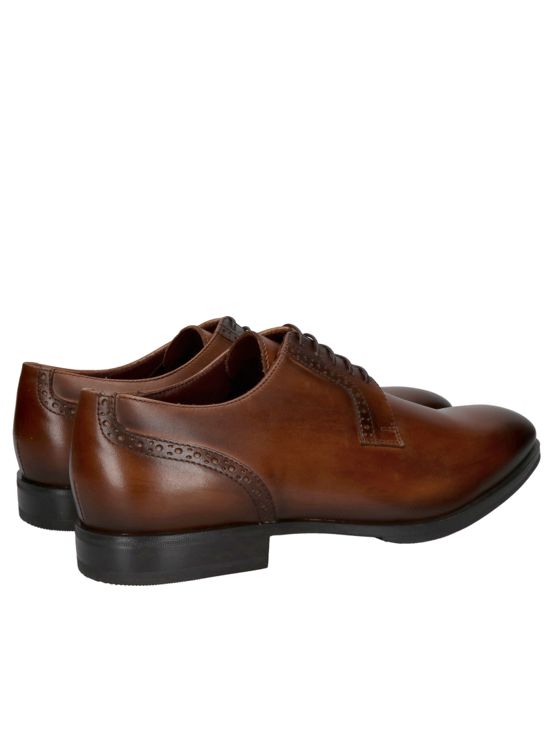 Hand-painted brown men's shoes, brown shoes for a suit, slim shape with delicate decorations