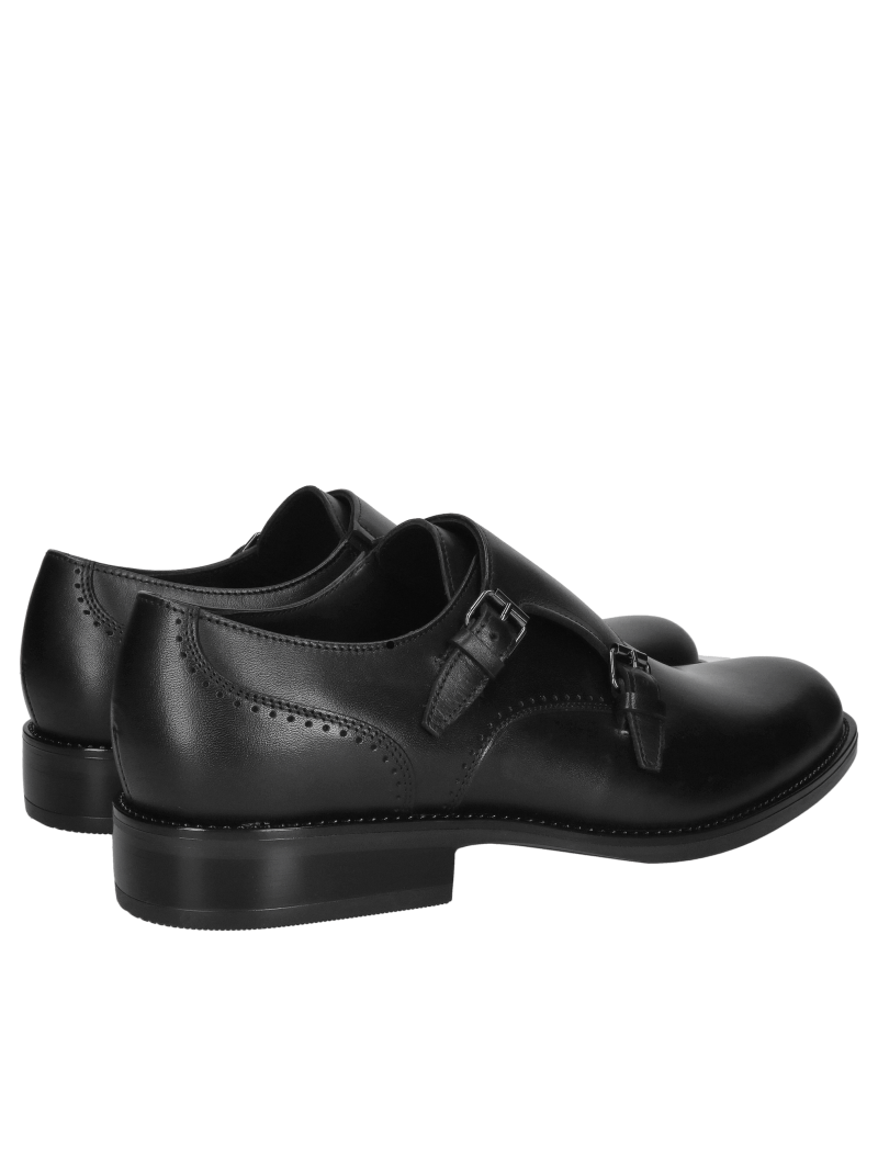 Men's shoes, buckle shoes, comfortable black monk shoes from a Polish manufacturer