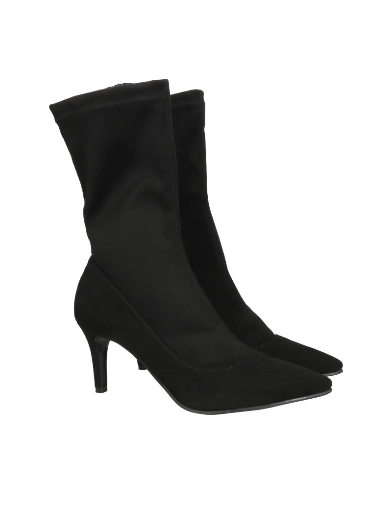 High-heeled ankle boots with an elastic upper that adapts to any calf, combining elegance and comfort in one