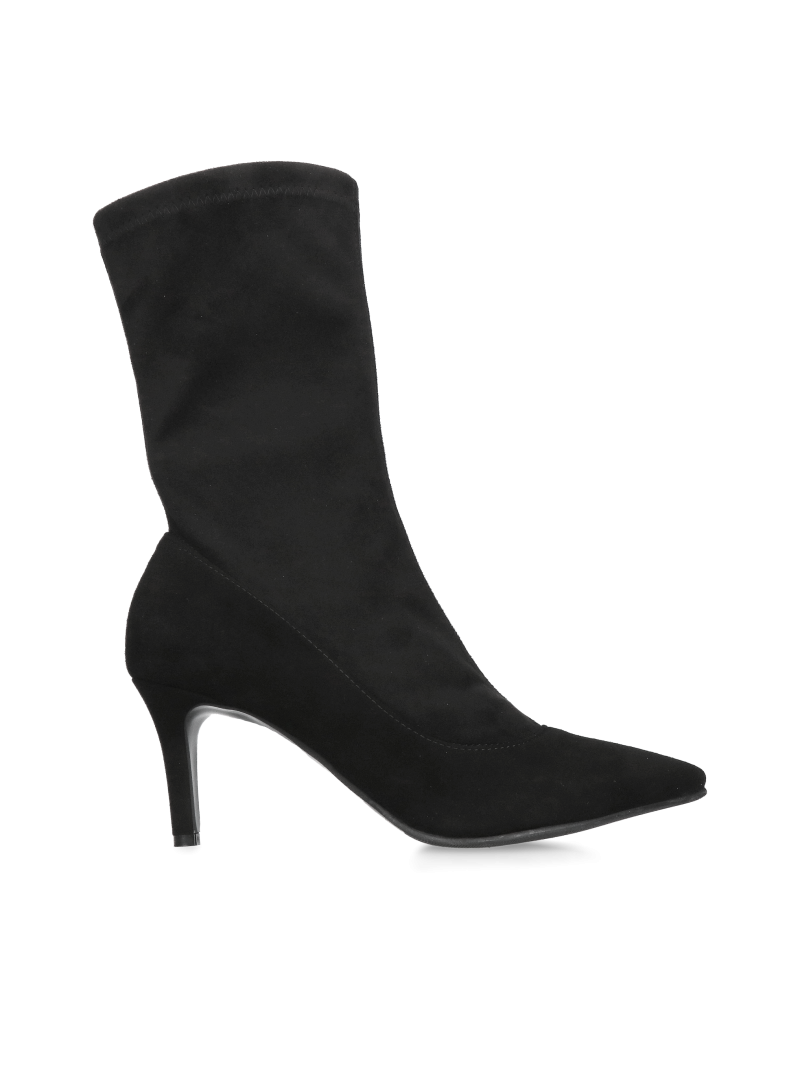 High-heeled ankle boots with an elastic upper that adapts to any calf, combining elegance and comfort in one