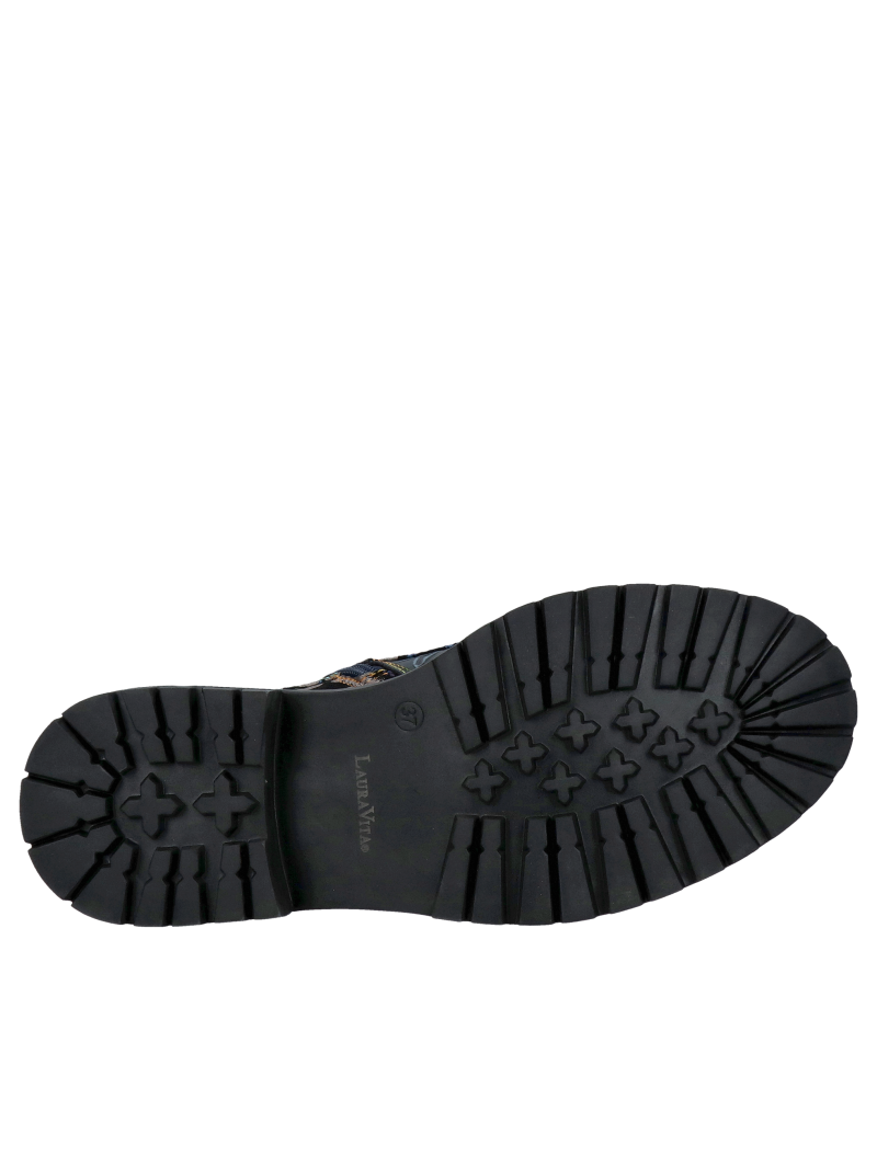 Women's boots with thick soles, lace-up boots made of natural leather