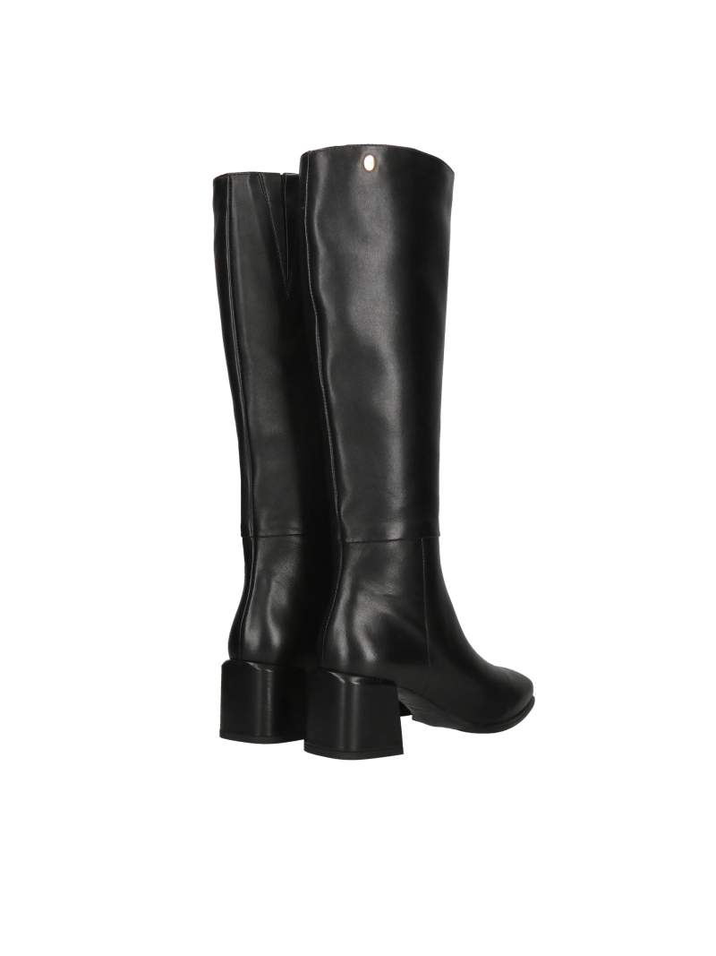 Wide calf boots, long wide calf boots, black comfortable natural leather boots