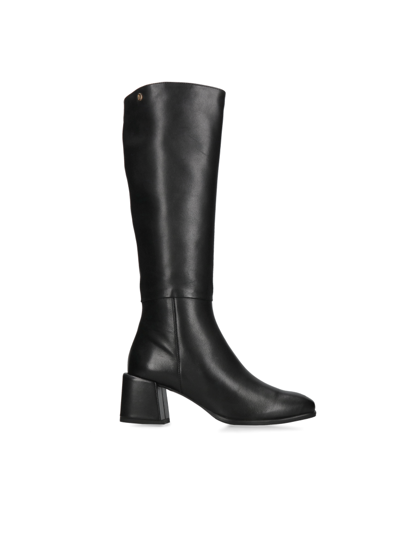 Wide calf boots, long wide calf boots, black comfortable natural leather boots
