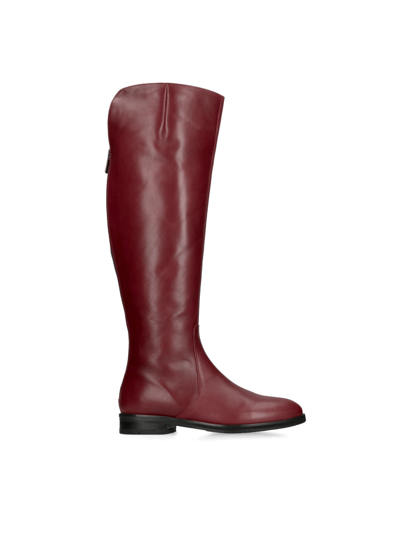 Women's leather over-the-knee boots with functional zipper at the back, Konopka Shoes