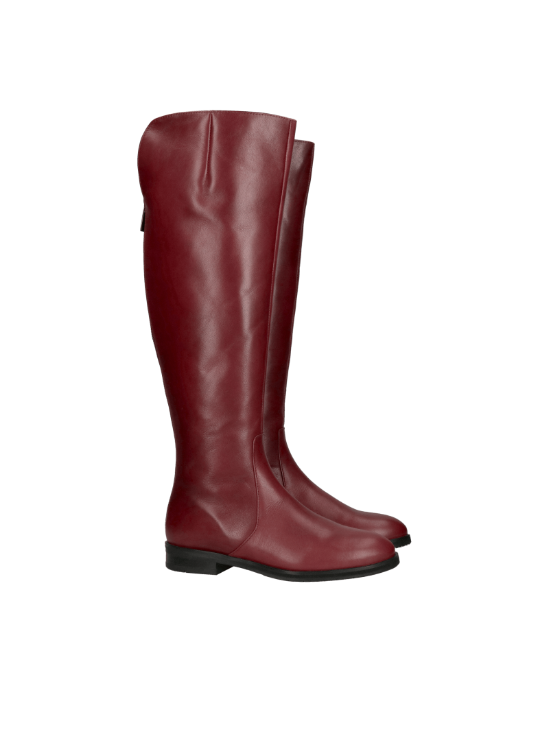 Women's leather over-the-knee boots with functional zipper at the back, Konopka Shoes