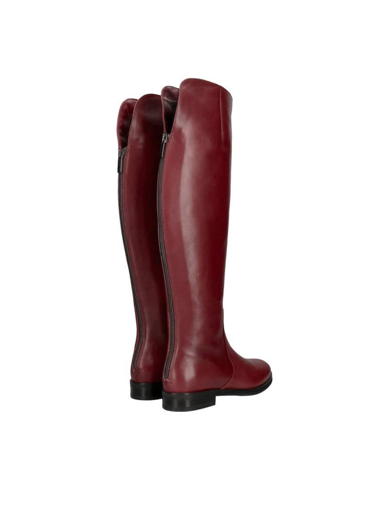 Women's leather over-the-knee boots with functional zipper at the back, Konopka Shoes
