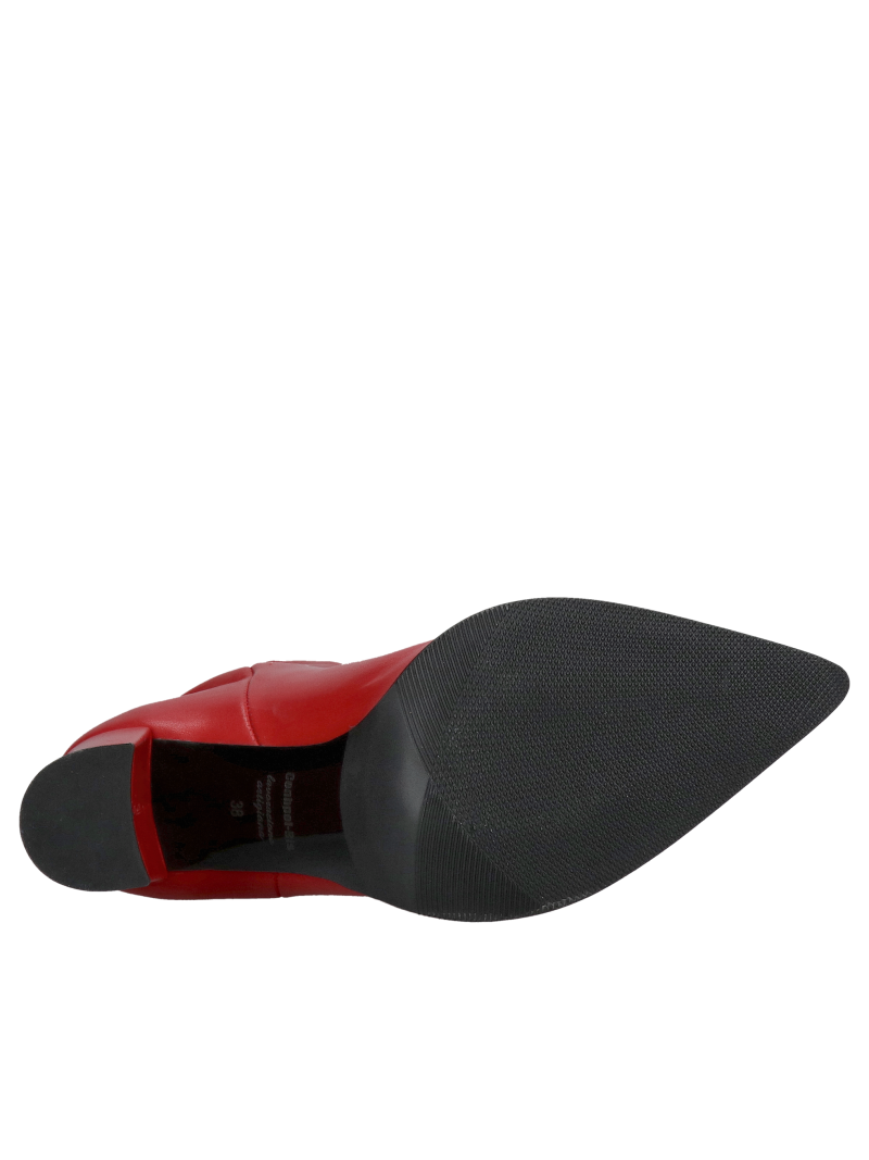 Elegant women's boots with high heels, boots with wide uppers