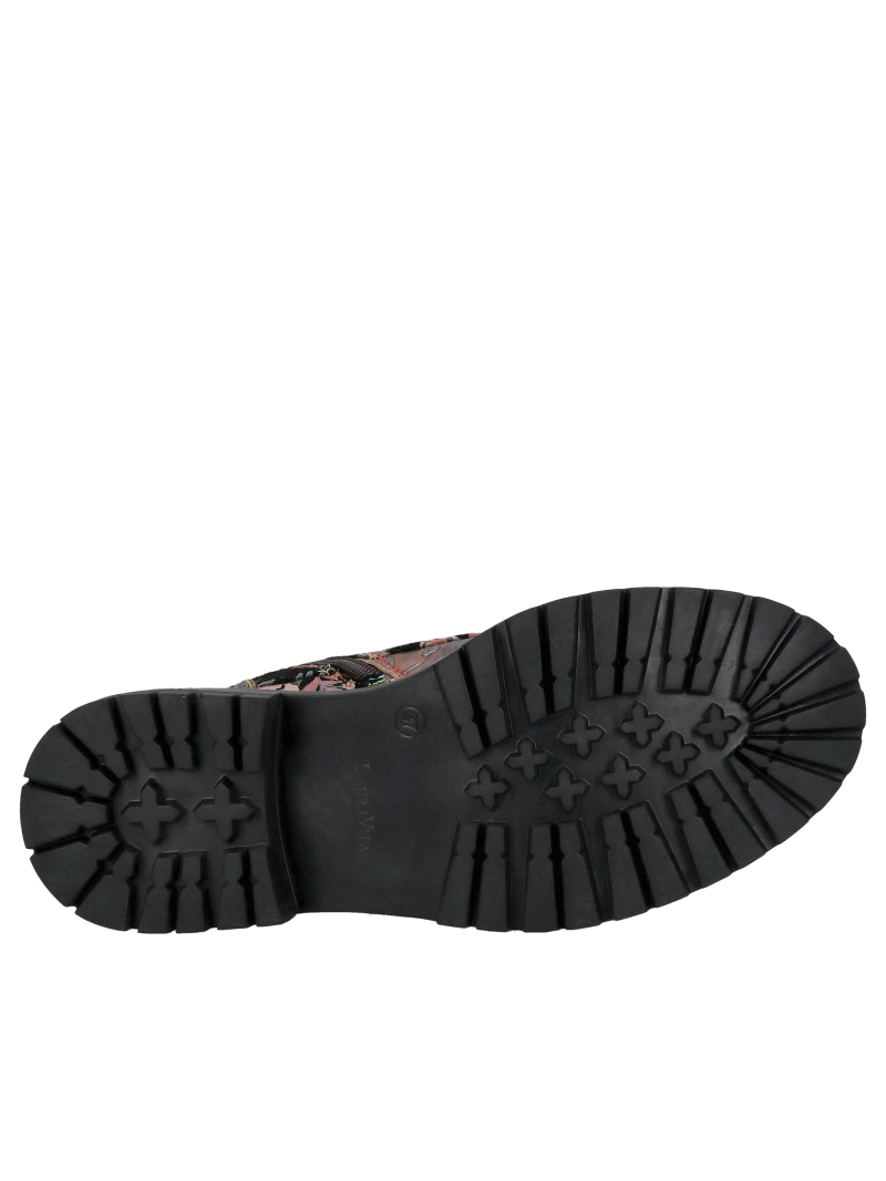 Women's boots with thick soles, lace-up boots made of natural leather