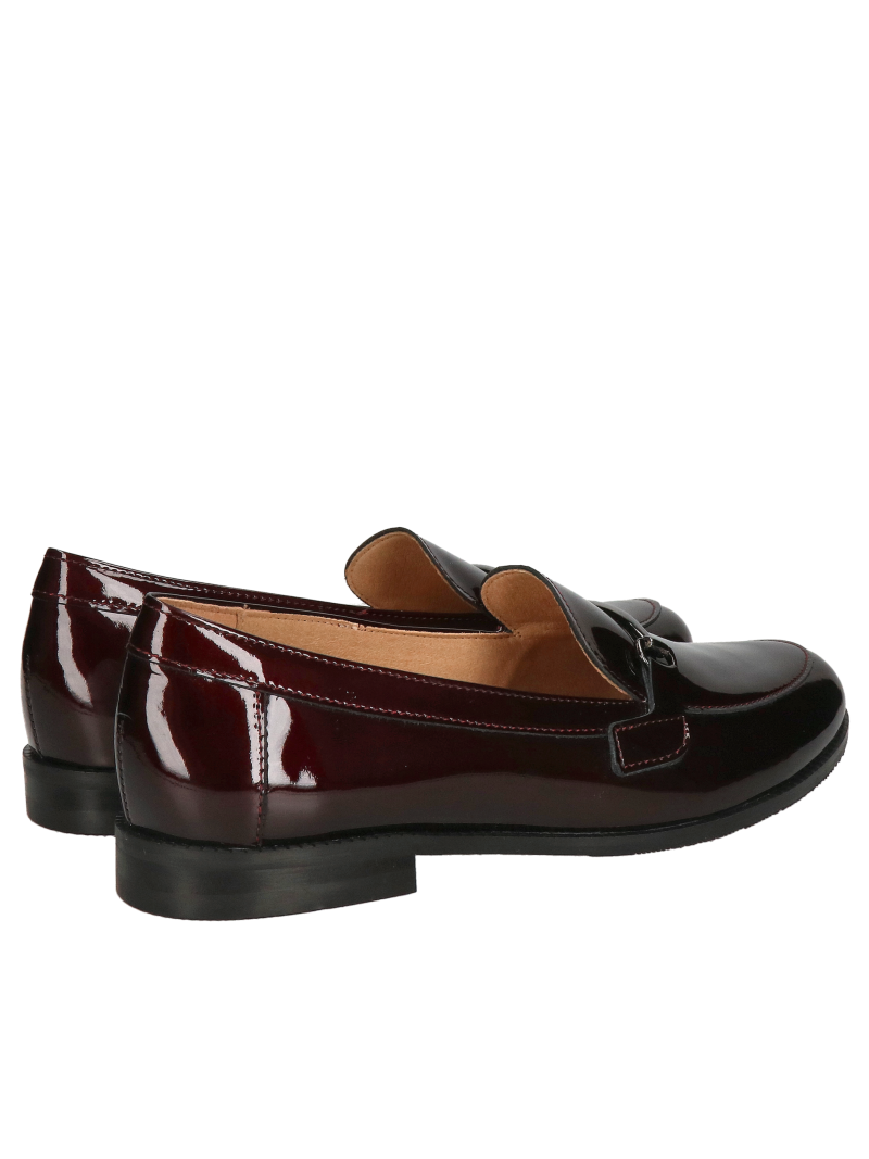 Women's loafers in burgundy, leather moccasins for women