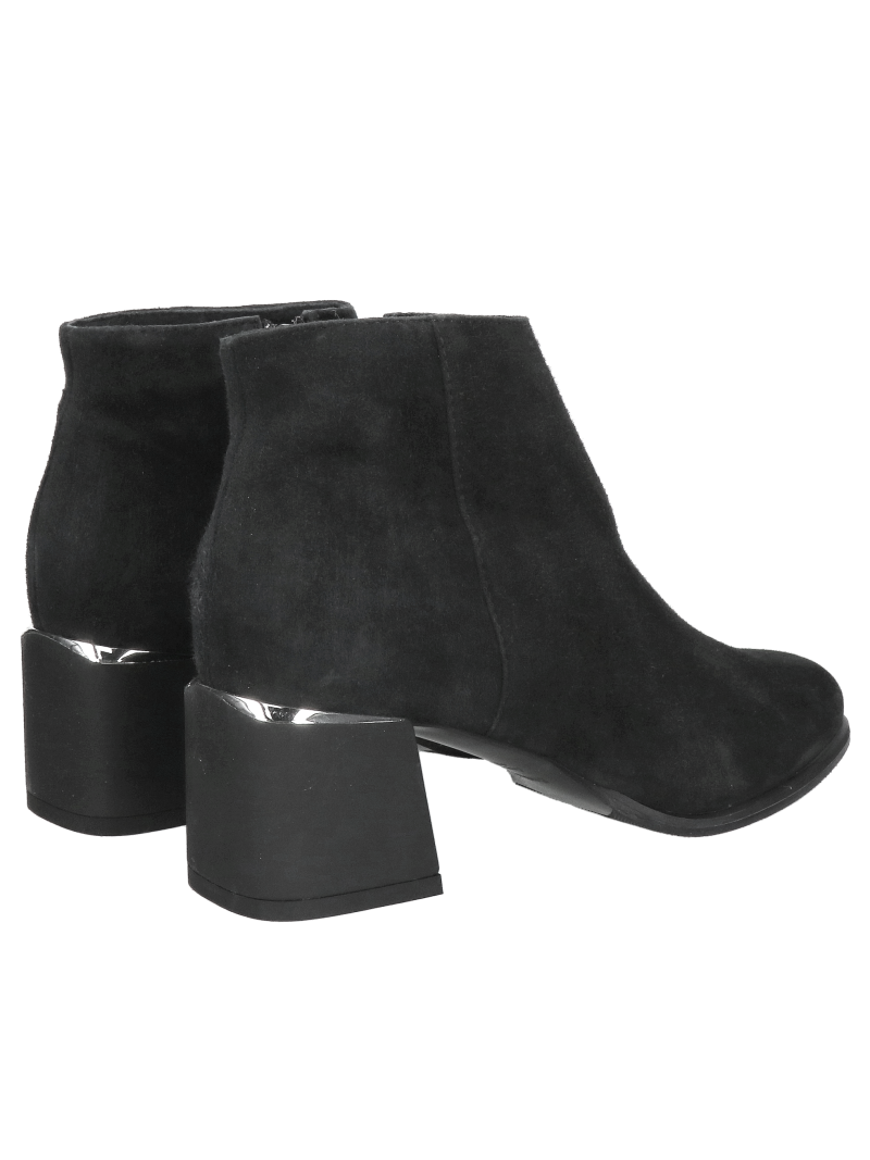 Women's suede leather heeled ankle boots, comfortable and soft