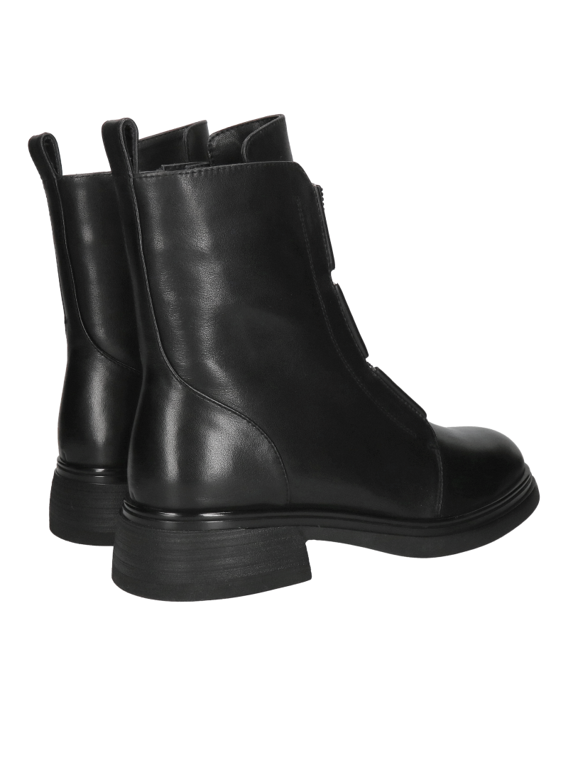 Comfortable women's leather boots, decorative elastic instead of laces, women's winter boots