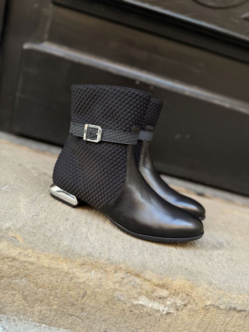 Women's ankle boots with low decorative heels, comfort and elegance in one, Konopka Shoes