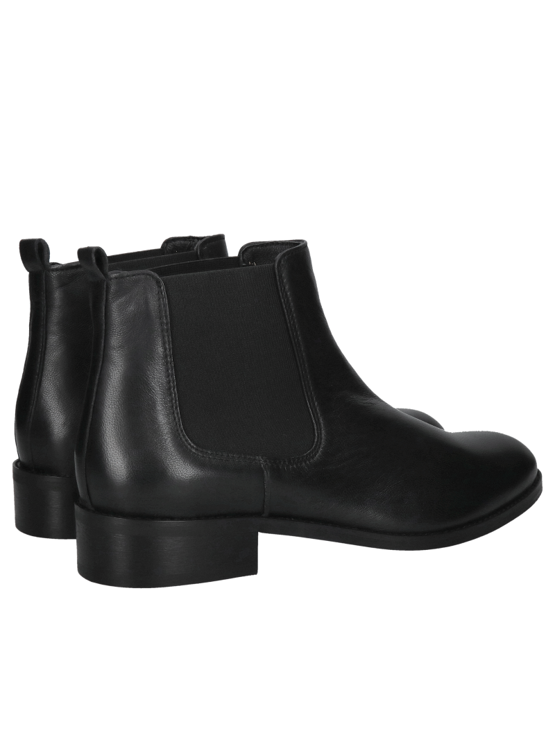 Women's black Chelsea boots, classic slip-on boots with elastic panels