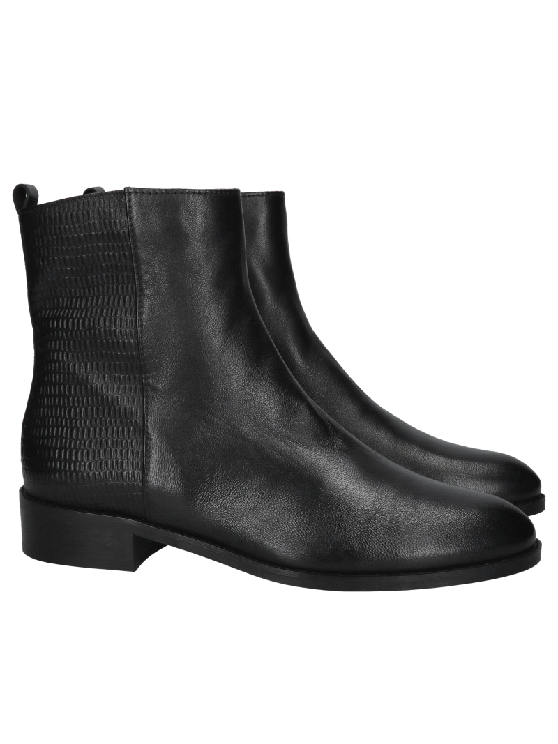 Women's leather boots with zippers, classic women's ankle boots, elegance and comfort, Konopka Shoes